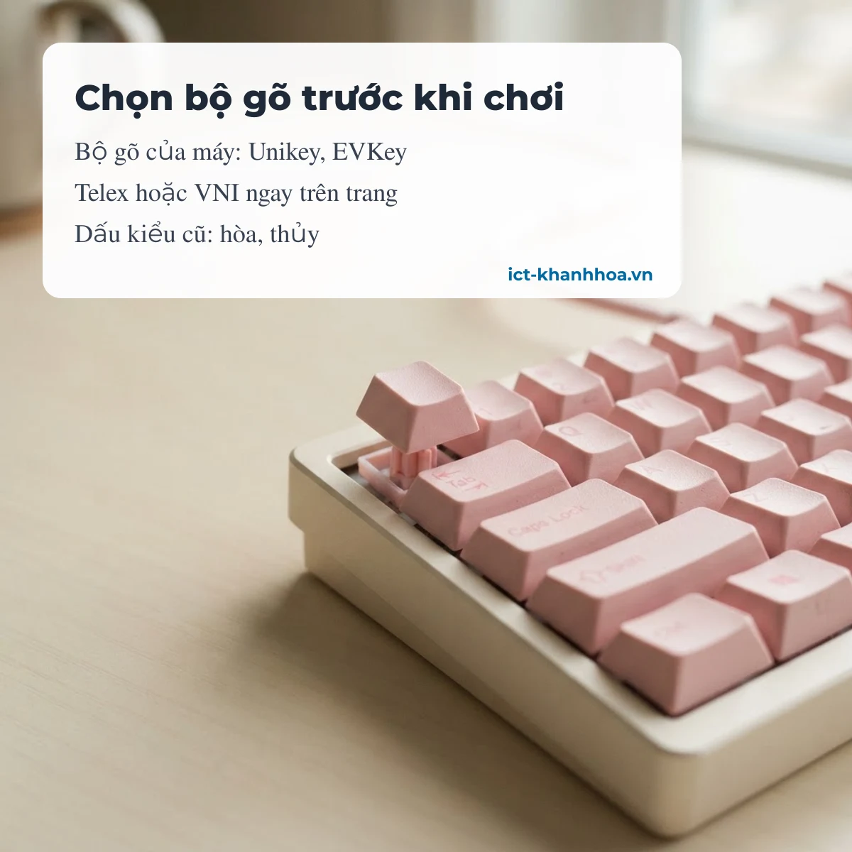 Chọn bộ gõ Telex, VNI hoặc bộ gõ của máy trong game gõ phím