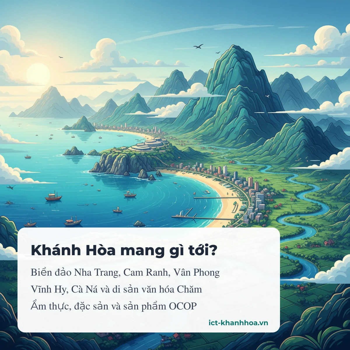 Sản phẩm du lịch Khánh Hòa giới thiệu tại hội nghị: biển đảo, văn hóa Chăm, ẩm thực, OCOP