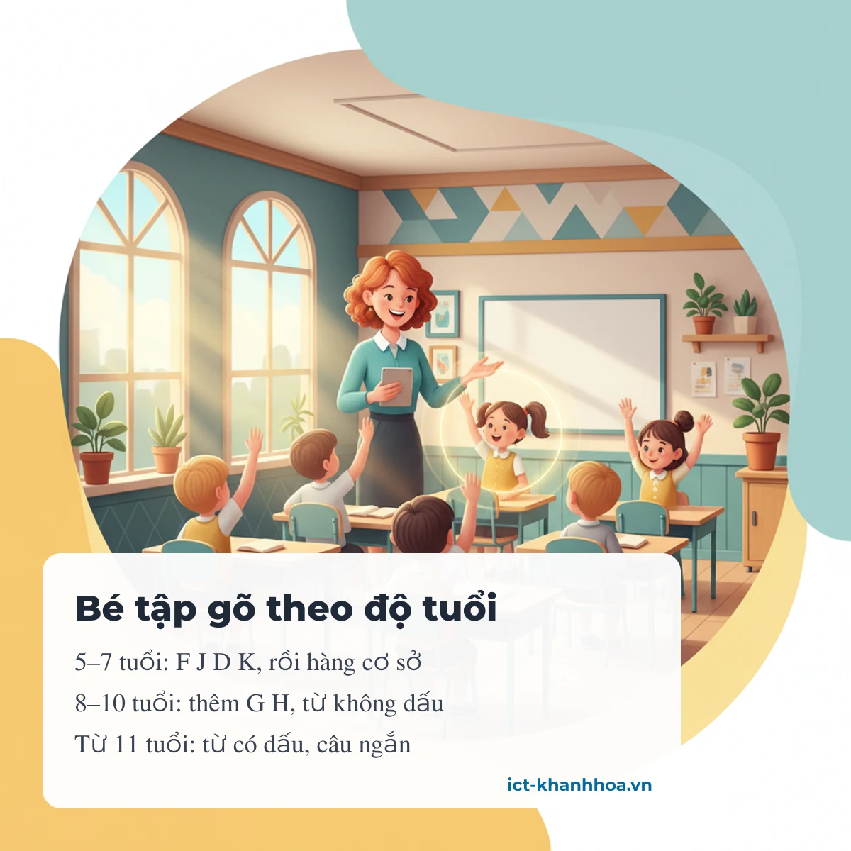 Trẻ em luyện gõ 10 ngón theo độ tuổi